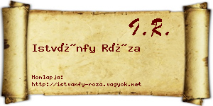 Istvánfy Róza névjegykártya